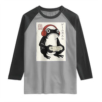 Japanese Gamer Frog Raglan Shirt Boys Funny Vintage Gaming - Wonder Print Shop