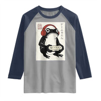 Japanese Gamer Frog Raglan Shirt Boys Funny Vintage Gaming - Wonder Print Shop