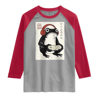 Japanese Gamer Frog Raglan Shirt Boys Funny Vintage Gaming - Wonder Print Shop