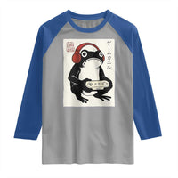 Japanese Gamer Frog Raglan Shirt Boys Funny Vintage Gaming - Wonder Print Shop