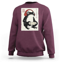 Japanese Gamer Frog Sweatshirt Boys Funny Vintage Gaming - Wonder Print Shop