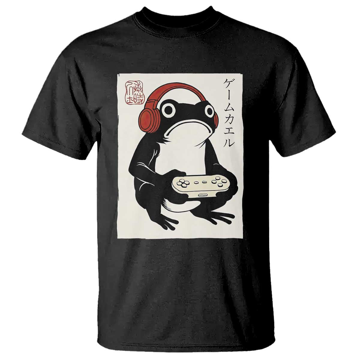 Japanese Gamer Frog T Shirt Boys Funny Vintage Gaming - Wonder Print Shop