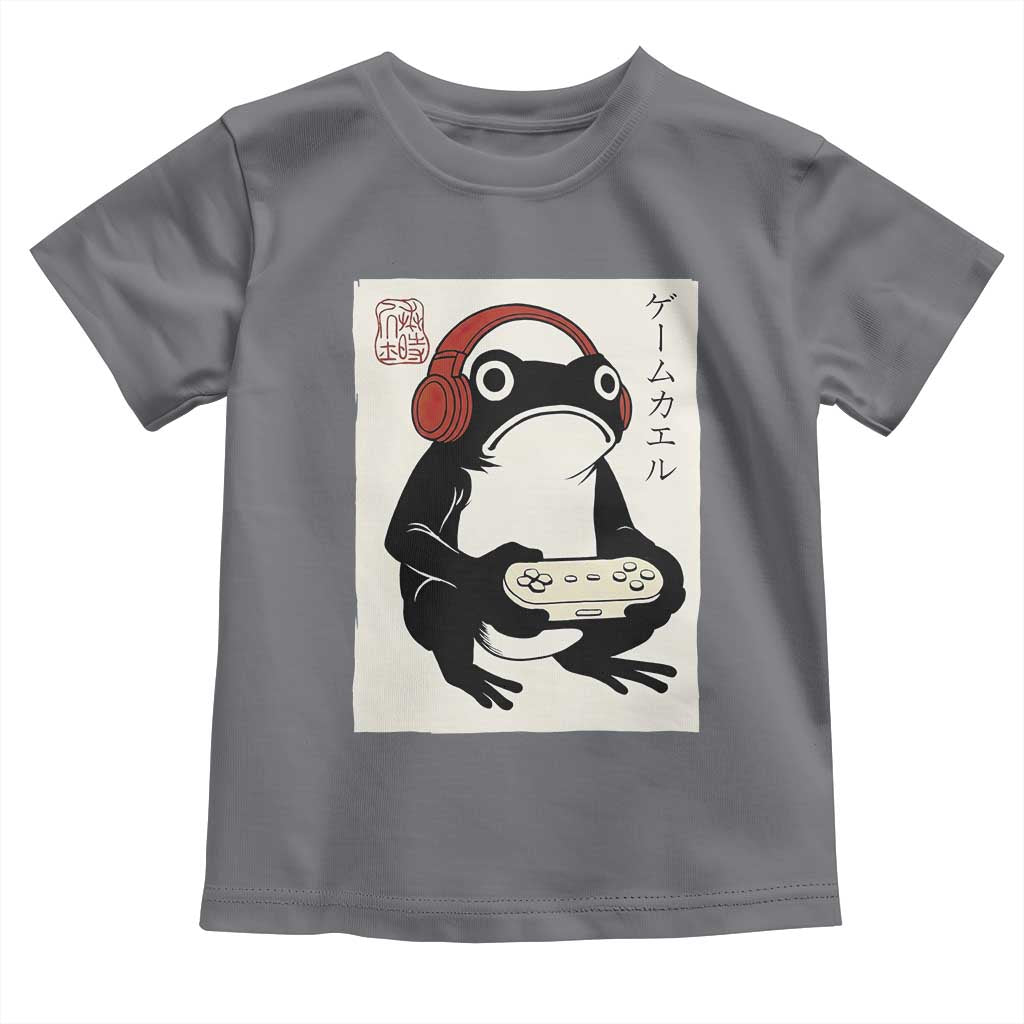 Japanese Gamer Frog Toddler T Shirt Boys Funny Vintage Gaming - Wonder Print Shop
