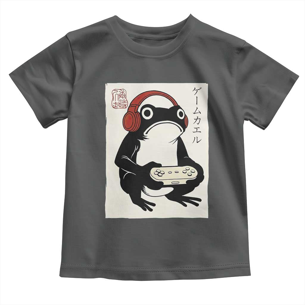 Japanese Gamer Frog Toddler T Shirt Boys Funny Vintage Gaming - Wonder Print Shop