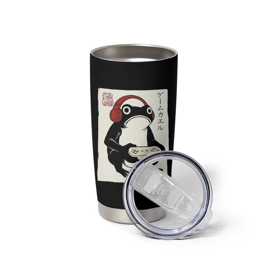 Japanese Gamer Frog Tumbler Cup Boys Funny Vintage Gaming - Wonder Print Shop