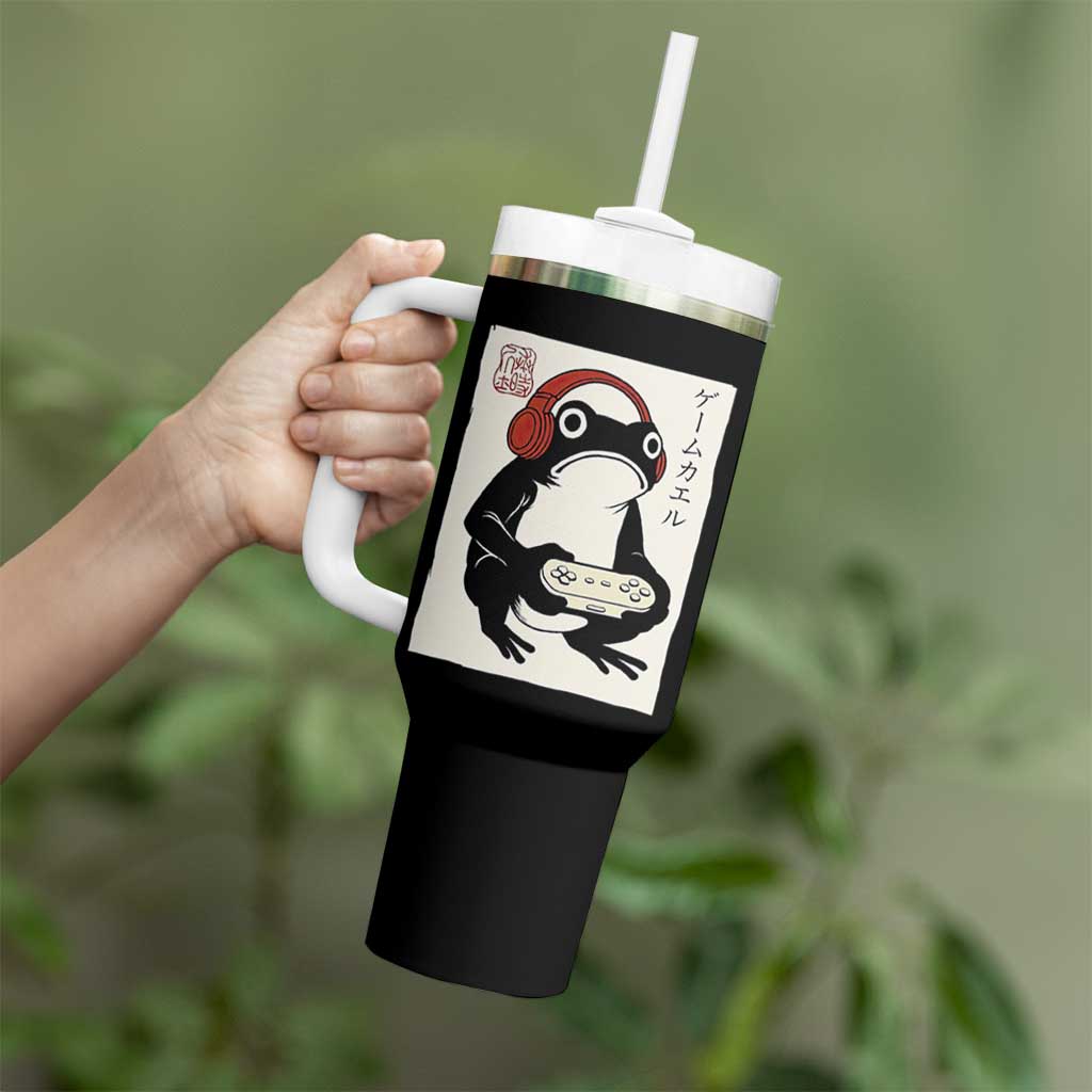 Japanese Gamer Frog Tumbler With Handle Boys Funny Vintage Gaming - Wonder Print Shop
