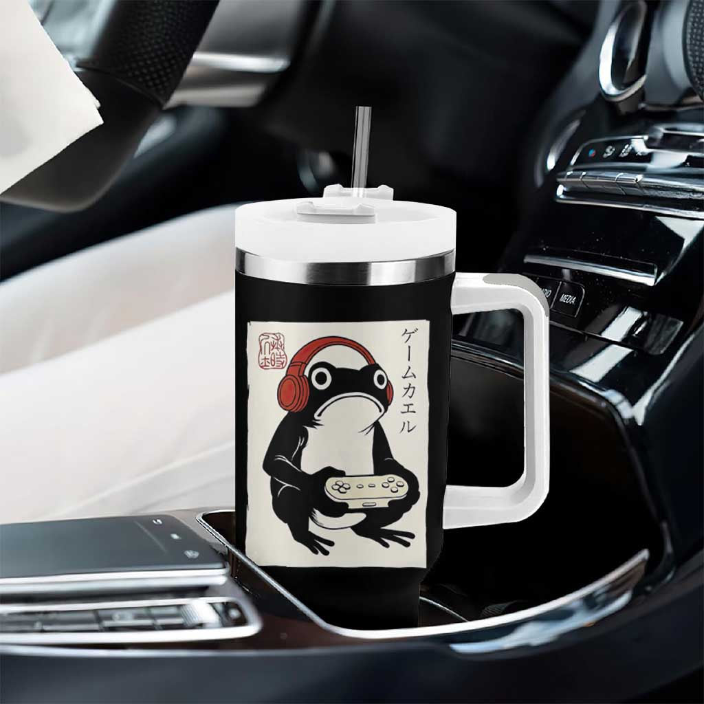 Japanese Gamer Frog Tumbler With Handle Boys Funny Vintage Gaming - Wonder Print Shop