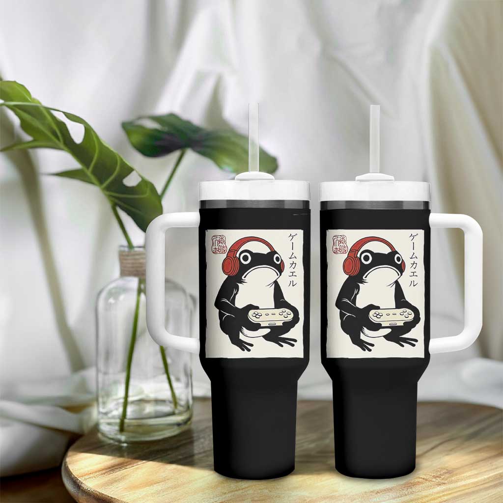 Japanese Gamer Frog Tumbler With Handle Boys Funny Vintage Gaming - Wonder Print Shop