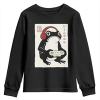 Japanese Gamer Frog Youth Sweatshirt Boys Funny Vintage Gaming - Wonder Print Shop