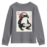 Japanese Gamer Frog Youth Sweatshirt Boys Funny Vintage Gaming - Wonder Print Shop
