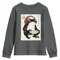 Japanese Gamer Frog Youth Sweatshirt Boys Funny Vintage Gaming - Wonder Print Shop