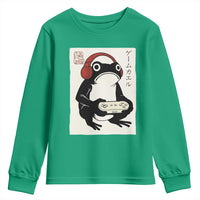 Japanese Gamer Frog Youth Sweatshirt Boys Funny Vintage Gaming - Wonder Print Shop