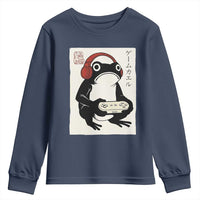 Japanese Gamer Frog Youth Sweatshirt Boys Funny Vintage Gaming - Wonder Print Shop