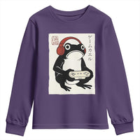 Japanese Gamer Frog Youth Sweatshirt Boys Funny Vintage Gaming - Wonder Print Shop