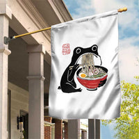 Funny Grumpy Frog Ramen Garden Flag Sumi-e Kawaii Ink Painting Japanese