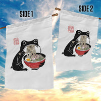 Funny Grumpy Frog Ramen Garden Flag Sumi-e Kawaii Ink Painting Japanese