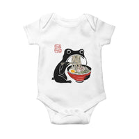 Funny Grumpy Frog Ramen Baby Onesie Sumi-e Kawaii Ink Painting Japanese - Wonder Print Shop