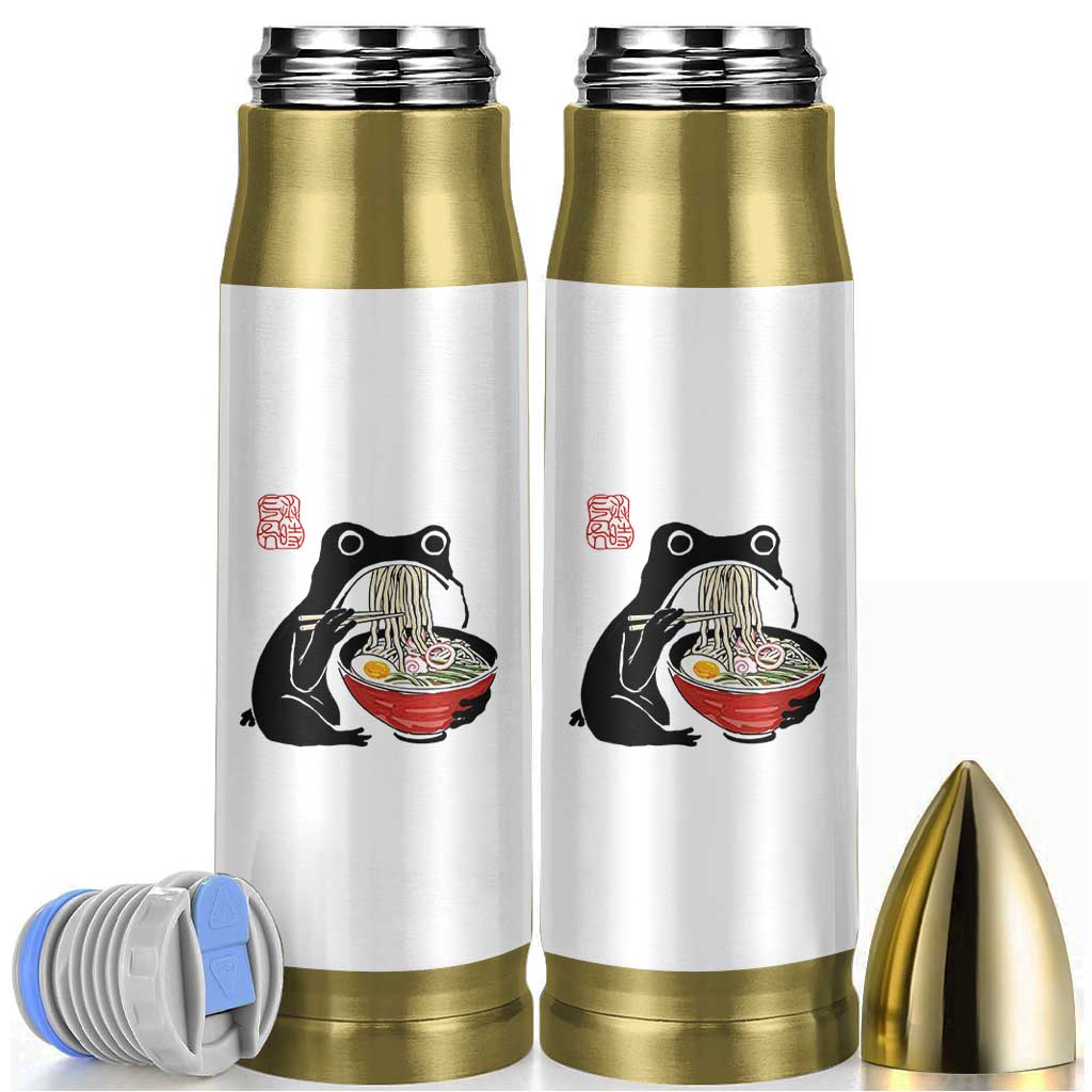 Funny Grumpy Frog Ramen Bullet Tumbler Sumi-e Kawaii Ink Painting Japanese