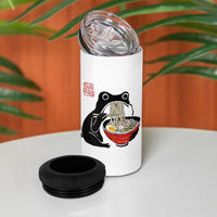 Funny Grumpy Frog Ramen 4 in 1 Can Cooler Tumbler Sumi-e Kawaii Ink Painting Japanese