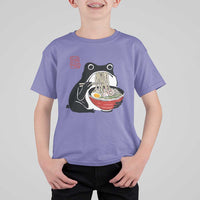 Funny Grumpy Frog Ramen T Shirt For Kid Sumi-e Kawaii Ink Painting Japanese - Wonder Print Shop