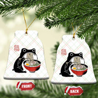Funny Grumpy Frog Ramen Ceramic Ornament Sumi-e Kawaii Ink Painting Japanese - Wonder Print Shop