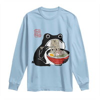 Funny Grumpy Frog Ramen Long Sleeve Shirt Sumi-e Kawaii Ink Painting Japanese - Wonder Print Shop