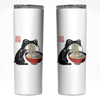 Funny Grumpy Frog Ramen Skinny Tumbler Sumi-e Kawaii Ink Painting Japanese