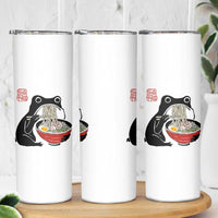 Funny Grumpy Frog Ramen Skinny Tumbler Sumi-e Kawaii Ink Painting Japanese