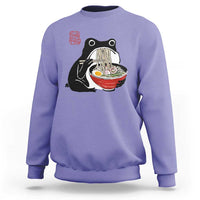Funny Grumpy Frog Ramen Sweatshirt Sumi-e Kawaii Ink Painting Japanese - Wonder Print Shop