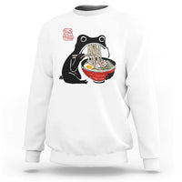 Funny Grumpy Frog Ramen Sweatshirt Sumi-e Kawaii Ink Painting Japanese - Wonder Print Shop
