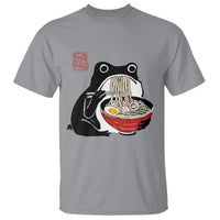 Funny Grumpy Frog Ramen T Shirt Sumi-e Kawaii Ink Painting Japanese - Wonder Print Shop