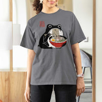 Funny Grumpy Frog Ramen T Shirt For Women Sumi-e Kawaii Ink Painting Japanese - Wonder Print Shop