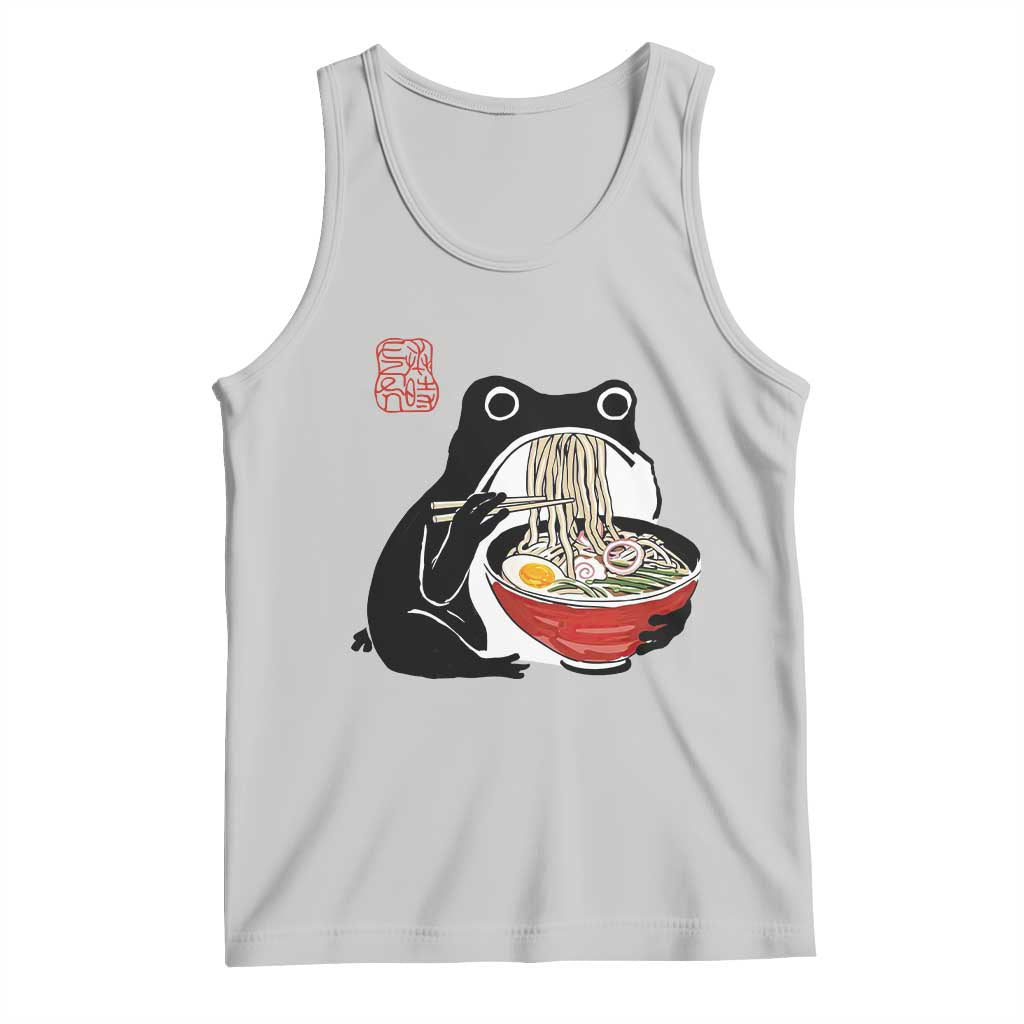 Funny Grumpy Frog Ramen Tank Top Sumi-e Kawaii Ink Painting Japanese - Wonder Print Shop