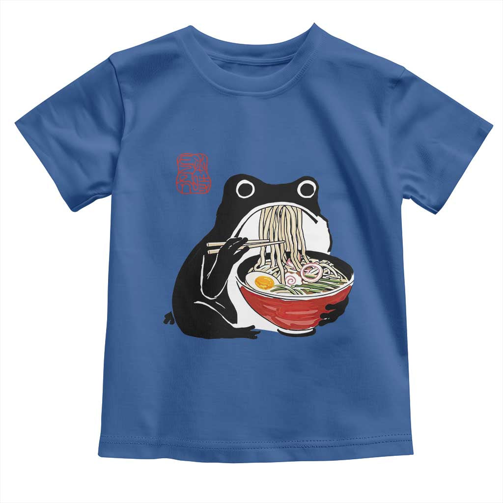 Funny Grumpy Frog Ramen Toddler T Shirt Sumi-e Kawaii Ink Painting Japanese - Wonder Print Shop
