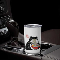 Funny Grumpy Frog Ramen Tumbler Cup Sumi-e Kawaii Ink Painting Japanese