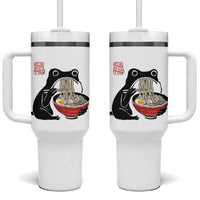 Funny Grumpy Frog Ramen Tumbler With Handle Sumi-e Kawaii Ink Painting Japanese