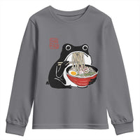 Funny Grumpy Frog Ramen Youth Sweatshirt Sumi-e Kawaii Ink Painting Japanese - Wonder Print Shop