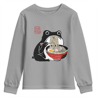 Funny Grumpy Frog Ramen Youth Sweatshirt Sumi-e Kawaii Ink Painting Japanese - Wonder Print Shop