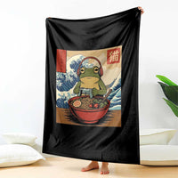 Cute Kawaii Gamer Frog Ramen Throw Blanket Retro Japanese Funny Cat Gaming - Wonder Print Shop