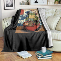 Cute Kawaii Gamer Frog Ramen Throw Blanket Retro Japanese Funny Cat Gaming - Wonder Print Shop