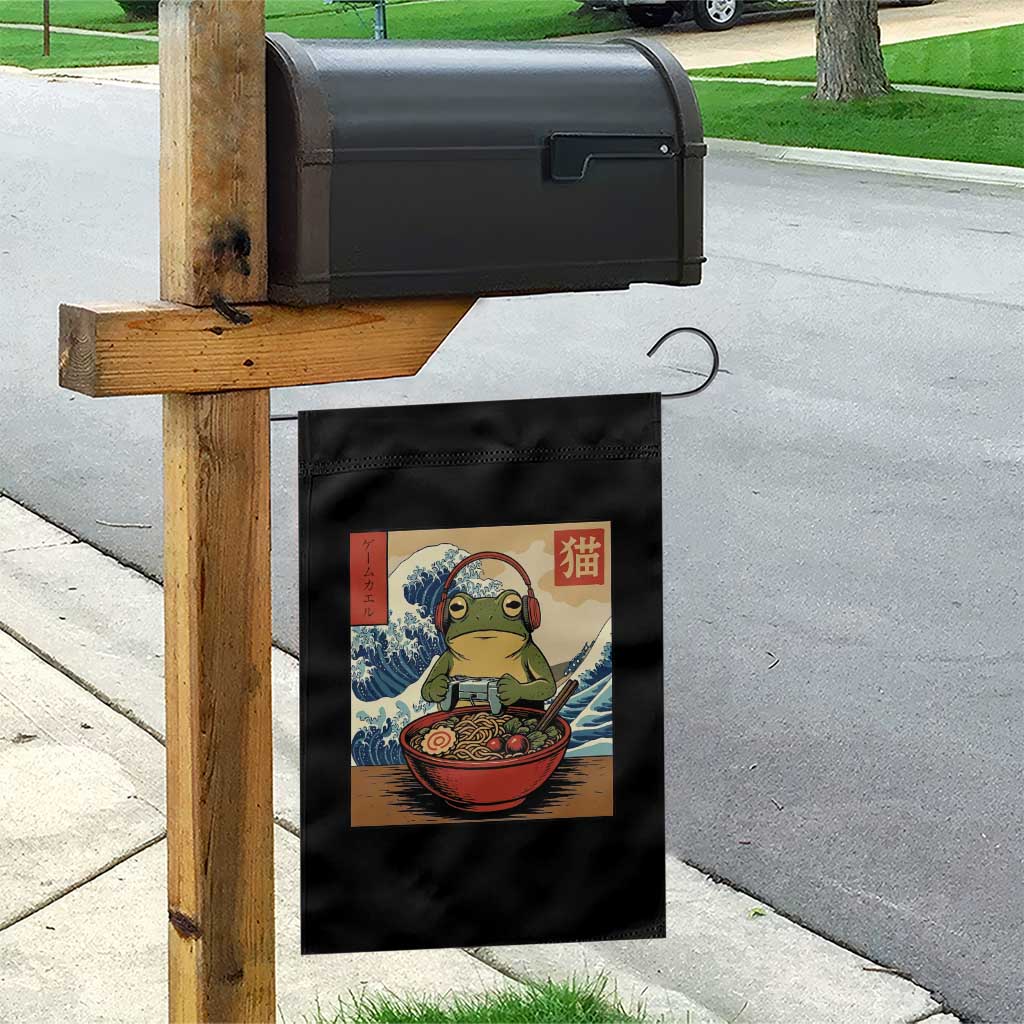 Cute Kawaii Gamer Frog Ramen Garden Flag Retro Japanese Funny Cat Gaming - Wonder Print Shop