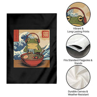 Cute Kawaii Gamer Frog Ramen Garden Flag Retro Japanese Funny Cat Gaming - Wonder Print Shop