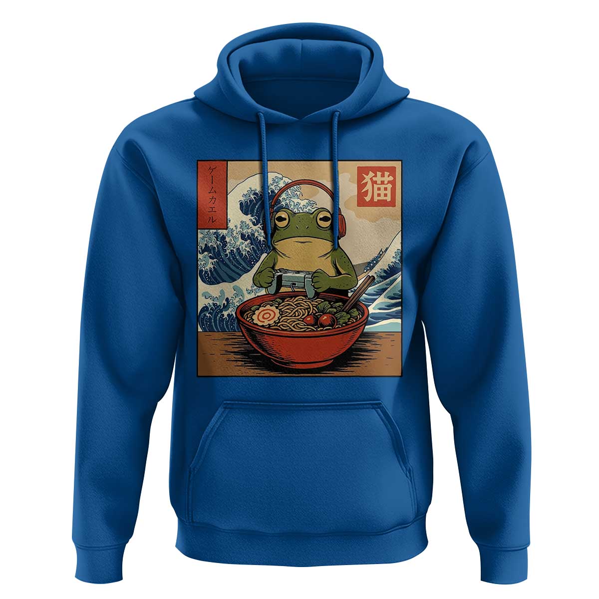 Cute Kawaii Gamer Frog Ramen Hoodie Retro Japanese Funny Cat Gaming - Wonder Print Shop