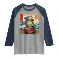 Cute Kawaii Gamer Frog Ramen Raglan Shirt Retro Japanese Funny Cat Gaming - Wonder Print Shop