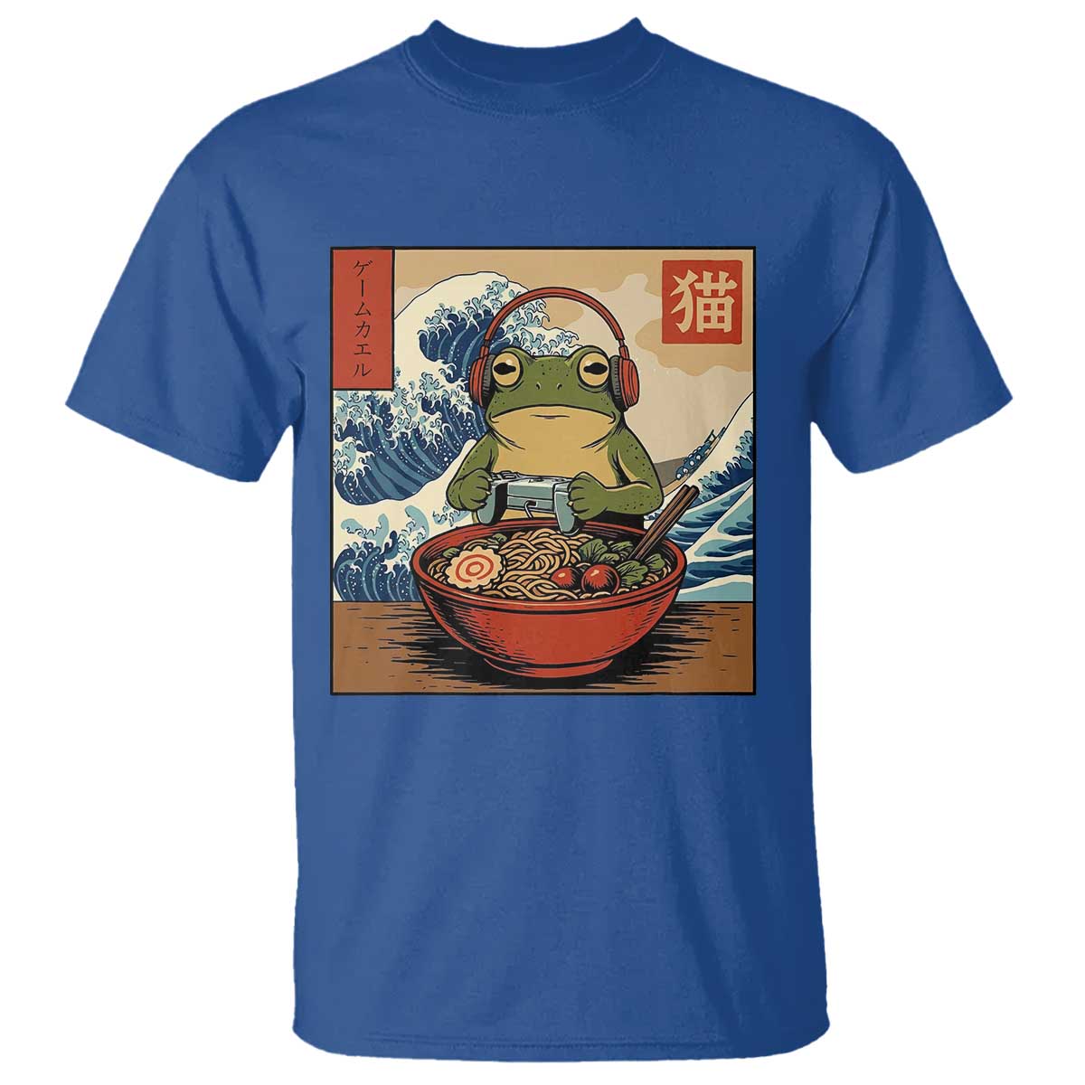 Cute Kawaii Gamer Frog Ramen T Shirt Retro Japanese Funny Cat Gaming - Wonder Print Shop