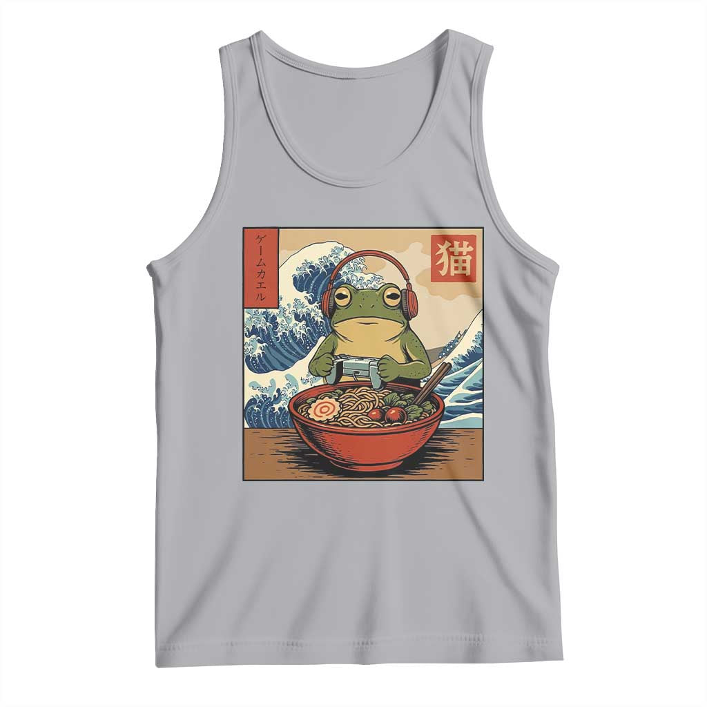 Cute Kawaii Gamer Frog Ramen Tank Top Retro Japanese Funny Cat Gaming - Wonder Print Shop