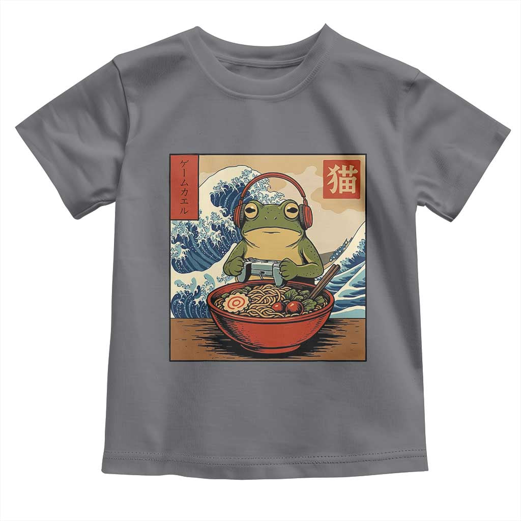 Cute Kawaii Gamer Frog Ramen Toddler T Shirt Retro Japanese Funny Cat Gaming - Wonder Print Shop