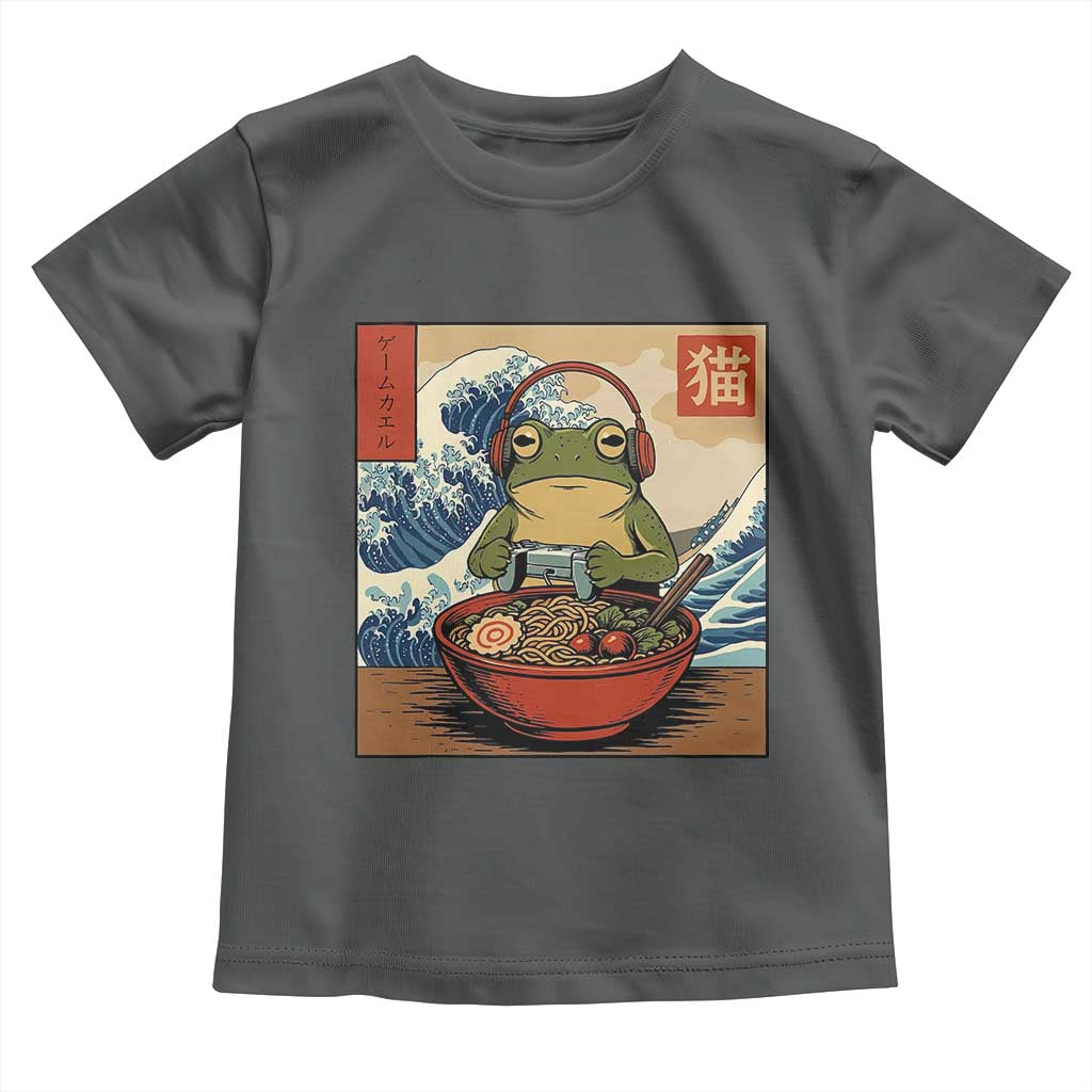 Cute Kawaii Gamer Frog Ramen Toddler T Shirt Retro Japanese Funny Cat Gaming - Wonder Print Shop