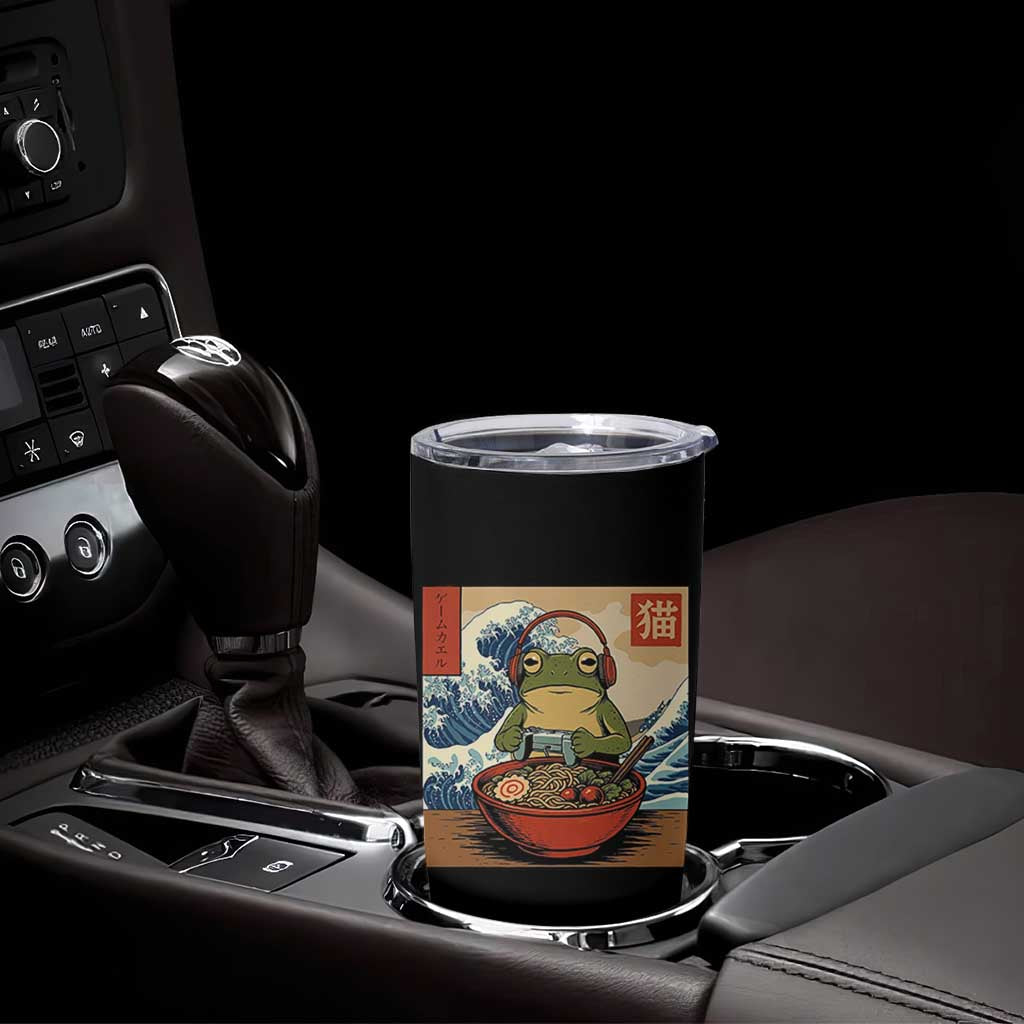 Cute Kawaii Gamer Frog Ramen Tumbler Cup Retro Japanese Funny Cat Gaming - Wonder Print Shop