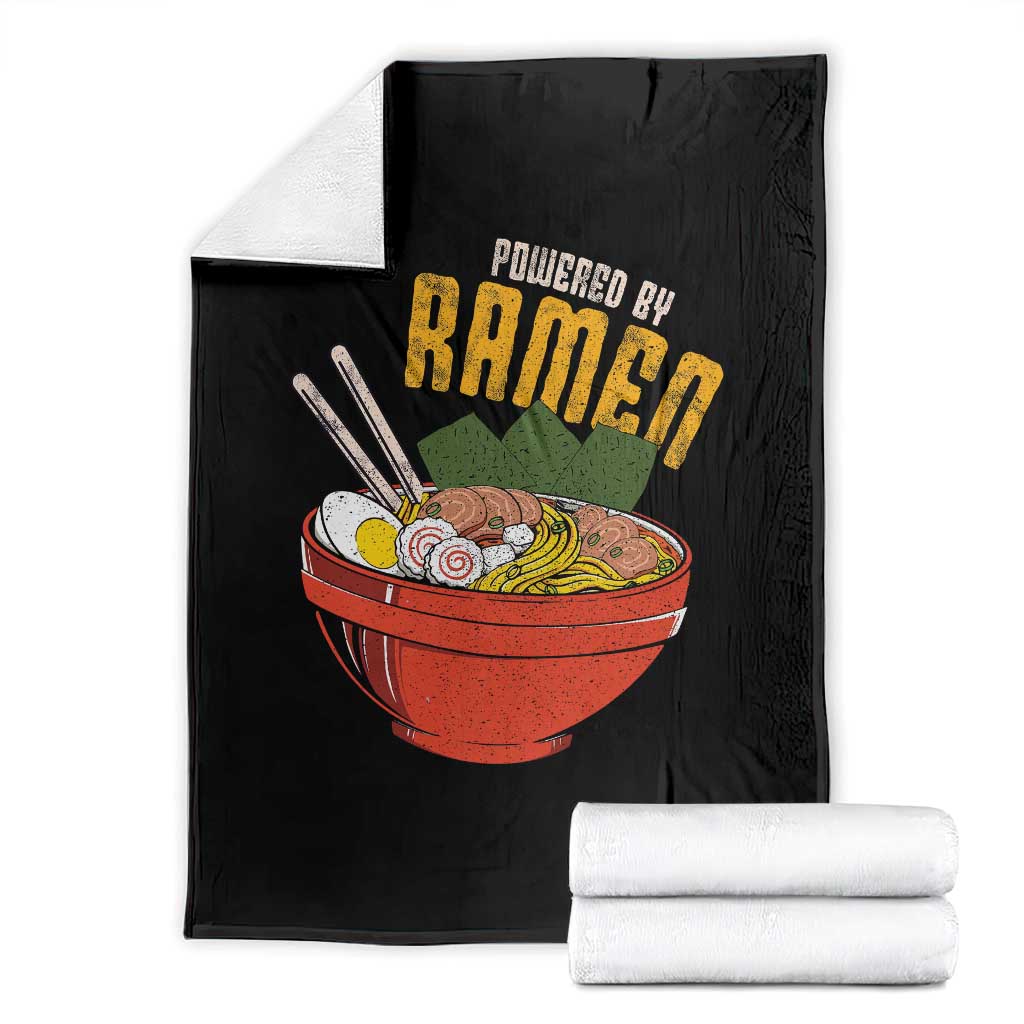 Powered by Ramen Throw Blanket Japanese Love Anime Noodles - Wonder Print Shop
